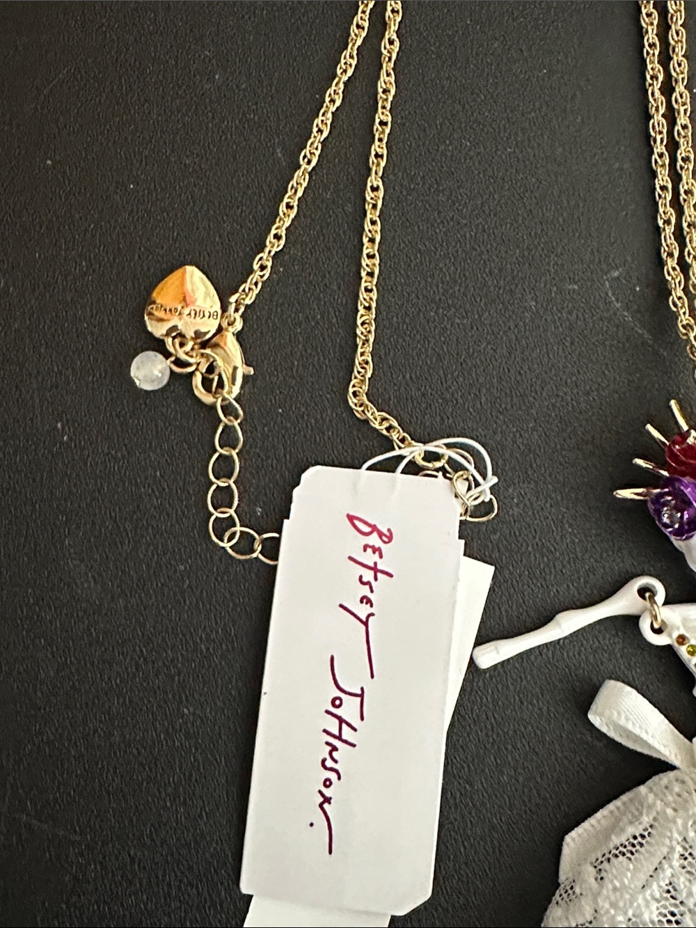 Betsey Johnson Sugar Skull Bride long pendant necklace 18” - Picture 4 of 4